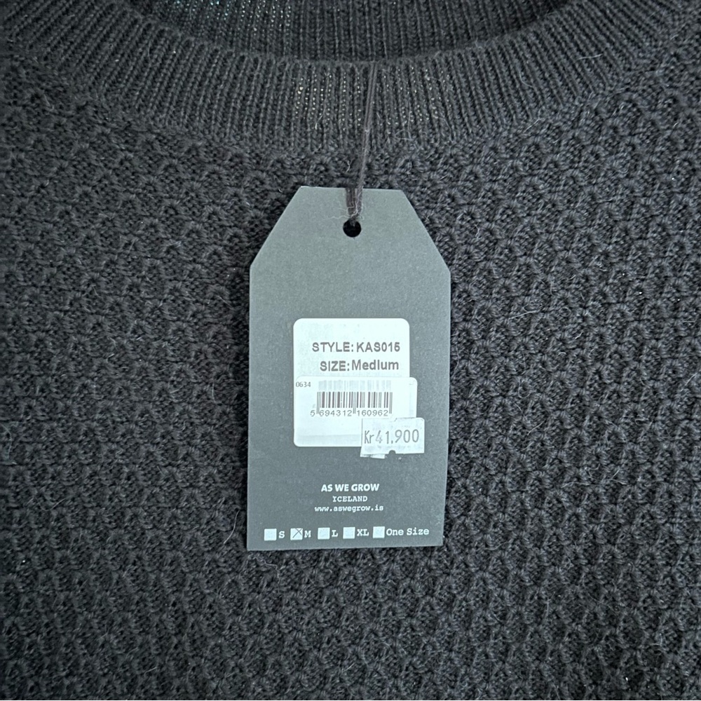 AS WE GROW Black Baby Alpaca Merino Knit Everyday Sweater NWT Sz M - Picture 6 of 9